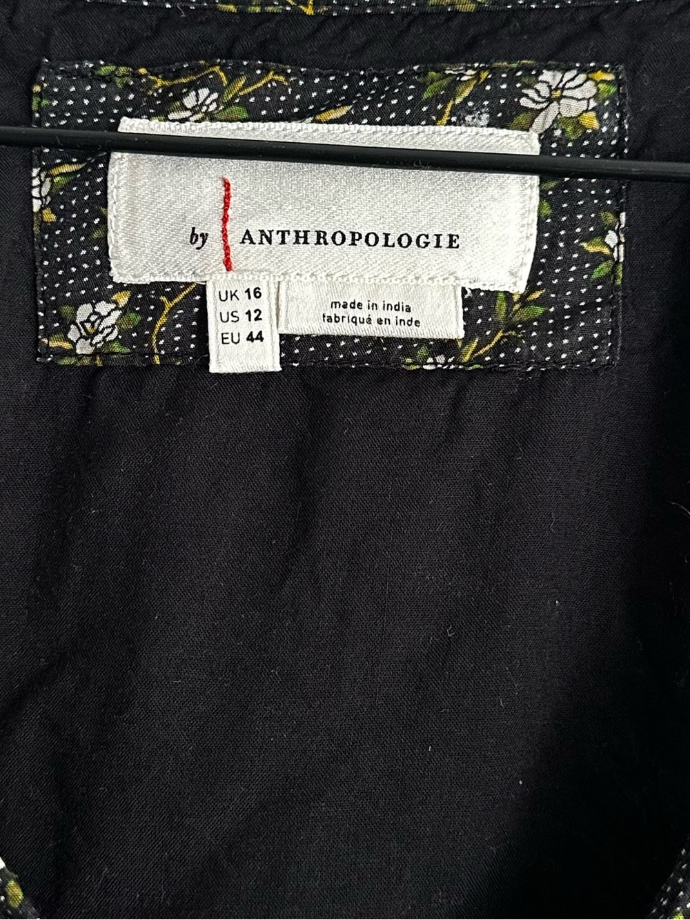 Anthropologie Karoline Black Floral Tiered Maxi Dress with Green Accents Small - Picture 3 of 16
